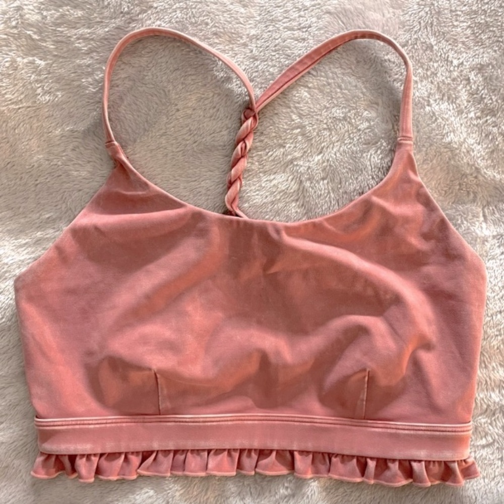 Joy Lab Ruffle Sports Bra in Pink size S